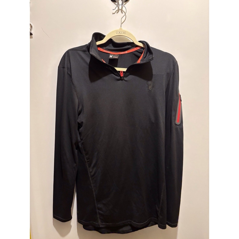 Spyder Women's Size M Long Sleeve Black With Red Trim‎